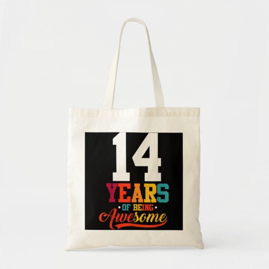 Tote Bag 14 Ans D'Être Des Cadeaux Magnifiques 14 Ans 14ème (Devant)
