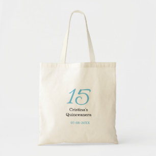 Tote Bag 15e anniversaire de quinceanera bleu noir lettre n