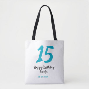 Tote Bag 15e anniversaire quiencenera ajouter date année te