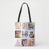 Tote Bag 18e anniversaire sur mesure photo collage fille bl (Devant)