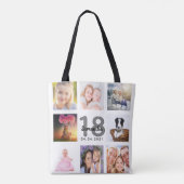 Tote Bag 18e anniversaire sur mesure photo collage fille bl (Dos)