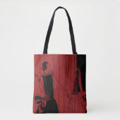 Tote Bag 1920s Art Deco Fashion Show Model Red (Devant)