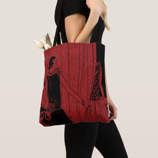 Tote Bag 1920s Art Deco Fashion Show Model Red (De près)