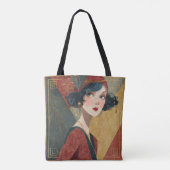 Tote Bag 1920's Art Deco Flapper Girl (Dos)