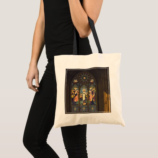 Tote Bag 1923 Affiche D'Une Église Avec Fenêtre En Verre Ti (Devant (produit))