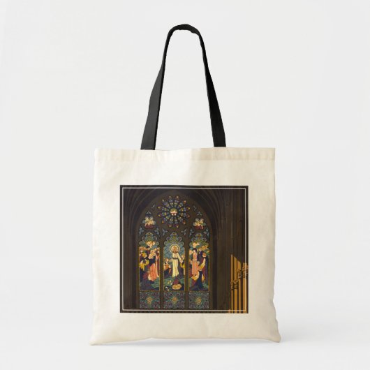Tote Bag 1923 Affiche D'Une Église Avec Fenêtre En Verre Ti (Devant)