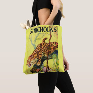 Tote Bag 1929 Revue Saint-Nicolas empreinte de léopard
