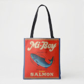 Tote Bag 1930s Mi-Boy saumon rose peut étiquette (Devant)