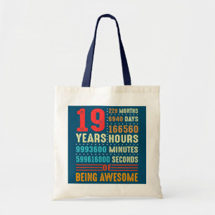 Tote Bag 19 Ans 19e Anniversaire Vintage 228 Mois Pour