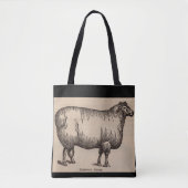 Tote Bag 19e century print cotswold sheep (Devant)