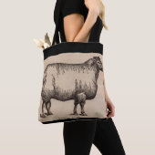 Tote Bag 19e century print cotswold sheep (De près)