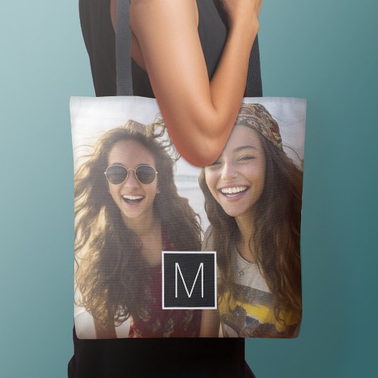 Tote Bag 1 Collage photo Monogramme personnalisé en option