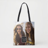 Tote Bag 1 Collage photo Monogramme personnalisé en option (Devant)