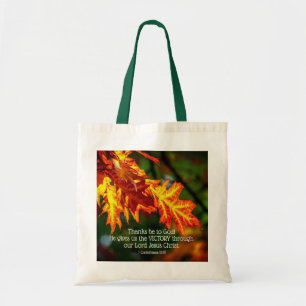 Tote Bag 1 Corinthiens 15:57 Merci à Dieu !