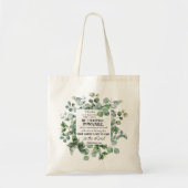 Tote Bag 1 Corinthiens 15:58 Inspirational Verse Eucalyptus (Devant)