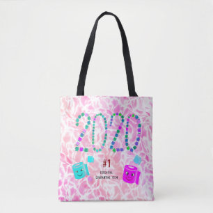 Tote Bag #1 Élément de quarantaine essentiel en rose