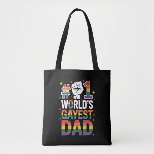 Tote Bag #1 Papa gay le plus gay du monde Fête des pères dr (Devant)
