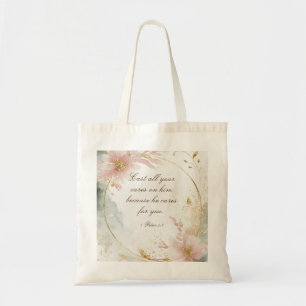 Tote Bag 1 Pierre 5:7 Jetez toutes vos soucis sur lui Bible
