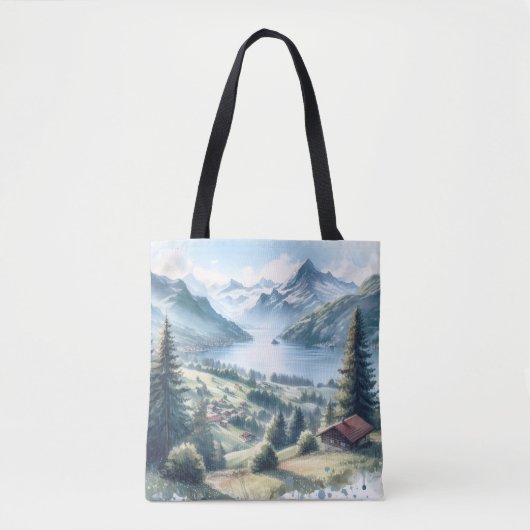 Tote Bag 1ère célébration Mariage voyage Suisse Alpes (Devant)