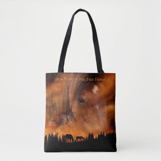 Tote Bag 2026 Année du Cheval de Feu - Firestorm (Devant)