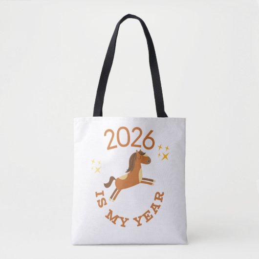 Tote Bag 2026 est mon année année du Cheval (Devant)