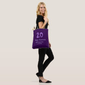 Tote Bag 20e heureux anniversaire ajouter nom du couple dat (Sur le modèle)