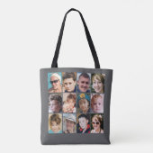 Tote Bag 24 photo collage grey (Dos)