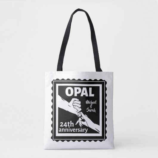 Tote Bag 24e anniversaire du mariage opal traditionnel (Devant)