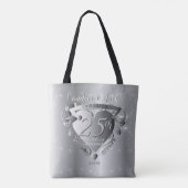 Tote Bag 25e anniversaire de Mariage d'argent Emblème cardi (Dos)