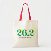 Tote Bag 26.2 Marathon courrant un texte bleu gras jaune (Devant)