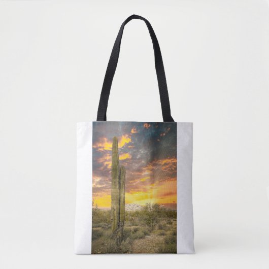 Tote Bag 2706-Arizona Desert Landscape at Sunset (Devant)