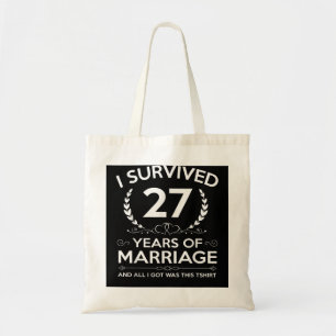 Tote Bag 27th Wedding Anniversary Gifts Couples Husband Wif