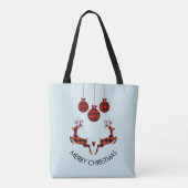 Tote Bag 2 cerfs de Noël saut de style rustique (Dos)