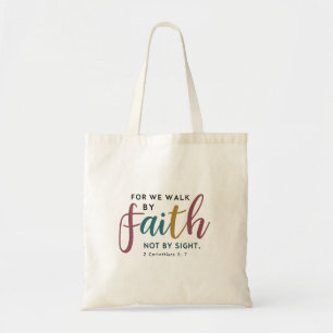 Tote Bag 2 Corinthiens 5 7 Témoignage de foi Marche Lettrée