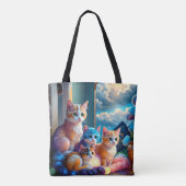 Tote Bag 2 faces 7 Adorables Chatons conçus par un Artiste (Dos)