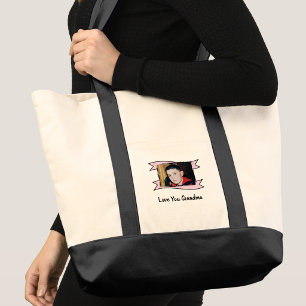 Tote Bag 2 photos amour vous grand-mère rose