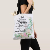 Tote Bag 2 Timothée 1:7 Dieu n'a pas donné un esprit de peu (De près)