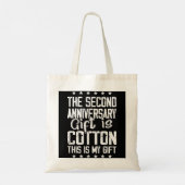 Tote Bag 2e anniversaire du Mariage Coton Him Husband (Dos)