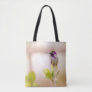 Tote Bag 3037-Colibri assis sur une feuille