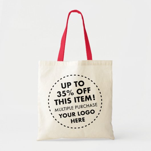 Tote Bag 35% DE BAS En Vrac Acheter Remise Poignées Rouges  (Devant)