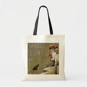 Tote Bag 3. 雪 中 鴛 鴦 図, 冲 Canard mandarin dans la neige, Jak