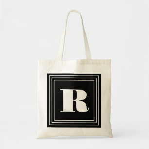 Tote Bag 3 monogramme de cadre Noir et blanc