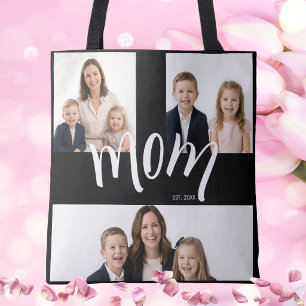 Tote Bag 3 Photo Année personnalisée Fête des Mères Maman