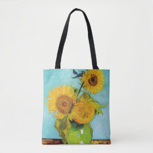 Tote Bag 3 Tournesols dans un vase par Vincent Van Gogh