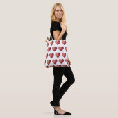 Tote Bag 3d, effet faible poly design moderne coeur brisé (Sur le modèle)
