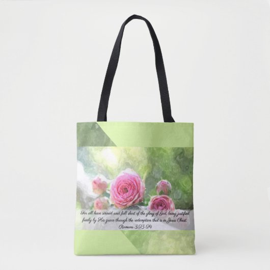 Tote Bag 3h23 de Romains de roses d'aquarelle et 24 (Devant)