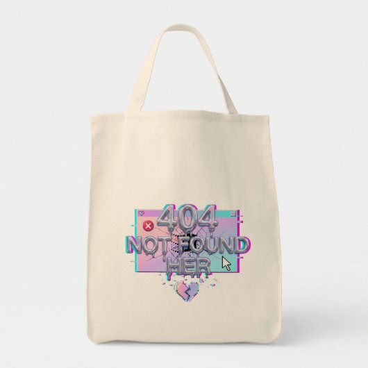 Tote Bag 404 Introuvable Son Bug Y2K Drôle Séparation Célib (Devant)