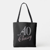 Tote Bag 40 ans et noir classique élégant Script Anniversai (Dos)