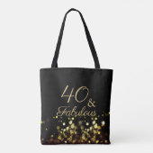 Tote Bag 40 et fabuleux anniversaire noir et or (Dos)