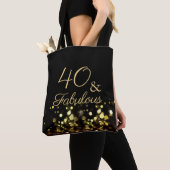 Tote Bag 40 et fabuleux anniversaire noir et or (De près)
